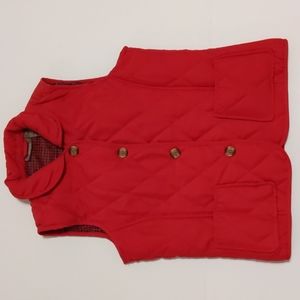 Jane Ashley Red Quilted Button Vest Jacket Size Small